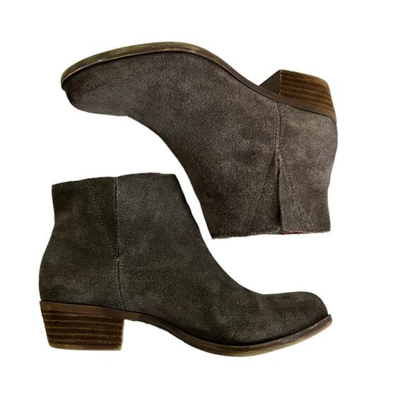 Lucky Brand Ankle Booties Benissa Suede Leather Slip On Boots Size 7.5 Comfort - Picture 7 of 15